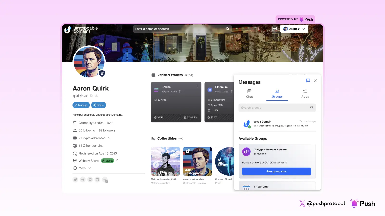 Image of Announcing “Group Chat” from Push Protocol and Unstoppable Domains