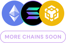 List of all supported chains like Ethereum, Solana, BNB Chain, etc Illustration showing supported chains