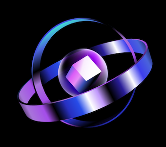 Illustration showing Ethereum Virtual Maching logo and a an arc revolving around it saying '100% EVM Compatible'